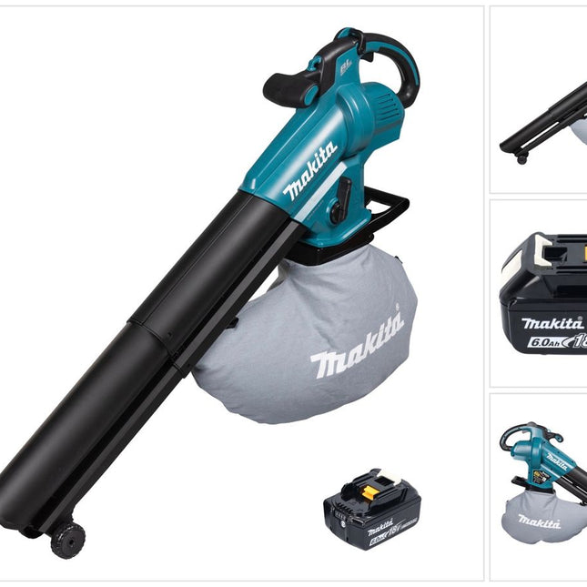 Makita DUB 187 G Akku Laubbläser und Laubsauger 18 V Brushless + 1x Akku 6,0 Ah - ohne Ladegerät