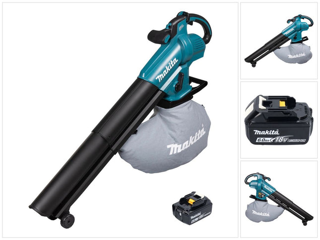 Makita DUB 187 G Soplador y aspirador de hojas sin cable 18 V sin escobillas + 1x batería 6.0 Ah - sin cargador
