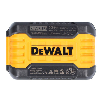 DeWalt 3x DCB 548 batteria 18 V / 54 V max. 12 Ah / 12000 mAh Li-Ion XR FLEXVOLT - con indicatore di carica