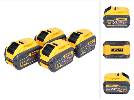 Batterie DeWalt 4x DCB 548 18 V / 54 V max. 12 Ah / 12000 mAh Li-Ion XR FLEXVOLT - avec indicateur de niveau de charge