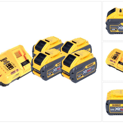 Set iniziale batteria DeWalt DCB 118 Y4 18 V / 54 V 4 batterie XR FLEXVOLT da 12 Ah + caricabatteria
