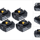 Makita Akku Set 4x BL 1850 B 18 V 5,0 Ah / 5000 mAh Li-Ion Akku ( 4x 197280-8 )