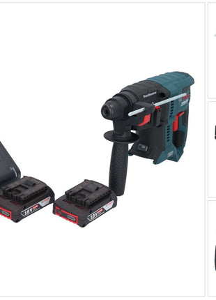 Bosch GBH 18V-21 Taladro percutor inalámbrico profesional 18 V 2,0 J SDS plus sin escobillas + 2x baterías 2,0 Ah + cargador