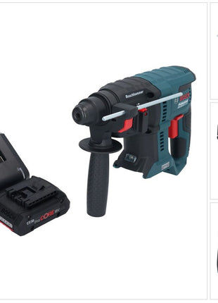 Bosch GBH 18V-21 Taladro percutor inalámbrico profesional 18 V 2,0 J SDS plus sin escobillas + 1x batería ProCORE 4,0 Ah + cargador