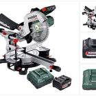 Metabo KGS 18 LTX BL 254 Troncatrice radiale a batteria 18 V 254 mm Brushless ( 614254920 ) + 1x batteria 4,0 Ah + kit di ricarica