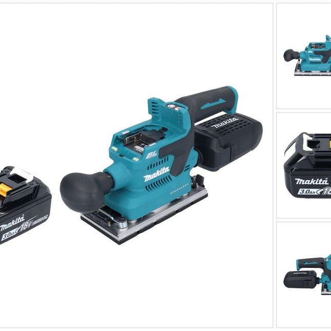 Makita DBO 382 F1 levigatrice orbitale a batteria 18 V 93 x 185 mm brushless + 1x batteria ricaricabile 3,0 Ah - senza caricabatterie