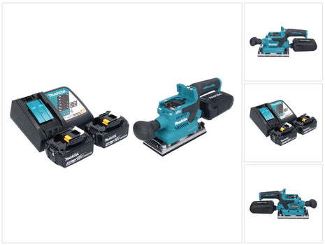 Makita DBO 382 RM Ponceuse vibrante sans fil 18 V 93 x 185 mm Brushless + 2x batterie 4,0 Ah + chargeur