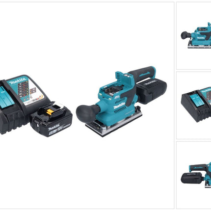 Makita DBO 382 RT1 cordless orbital sander 18 V 93 x 185 mm brushless + 1x rechargeable battery 5.0 Ah + charger