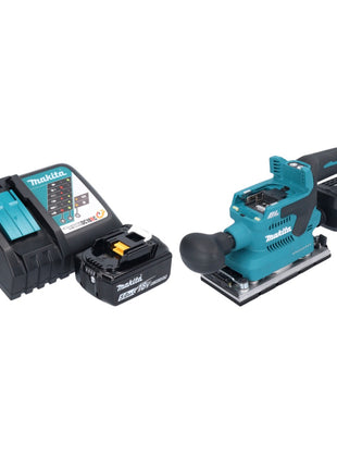 Makita DBO 382 RT1 Akku Schwingschleifer 18 V 93 x 185 mm Brushless + 1x Akku 5,0 Ah + Ladegerät