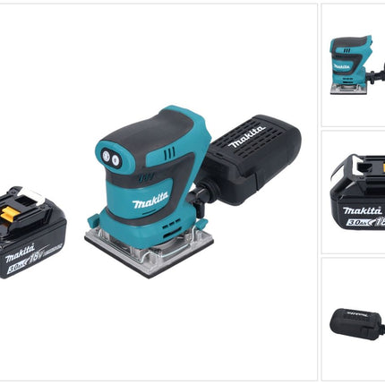 Makita DBO 484 F1 Akku Schwingschleifer 18 V 112 x 102 mm + 1x Akku 3,0 Ah - ohne Ladegerät