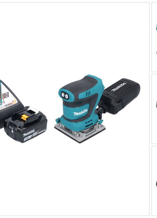 Makita DBO 484 RF1 Akku Schwingschleifer 18 V 112 x 102 mm + 1x Akku 3,0 Ah + Ladegerät