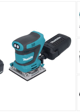 Makita DBO 484 M1 Akku Schwingschleifer 18 V 112 x 102 mm + 1x Akku 4,0 Ah - ohne Ladegerät