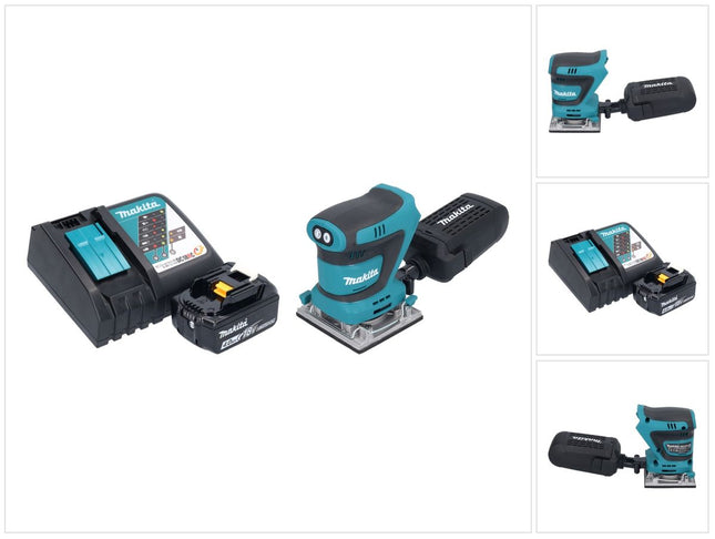 Makita DBO 484 RM1 cordless orbital sander 18 V 112 x 102 mm + 1x rechargeable battery 4.0 Ah + charger