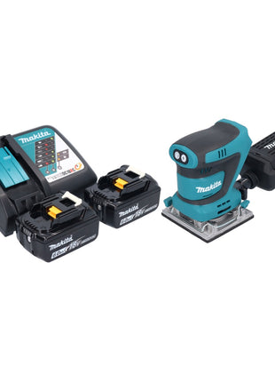 Makita DBO 484 RG Akku Schwingschleifer 18 V 112 x 102 mm + 2x Akku 6,0 Ah + Ladegerät