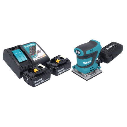Makita DBO 484 RG Ponceuse vibrante sans fil 18 V 112 x 102 mm + 2x batterie 6,0 Ah + chargeur