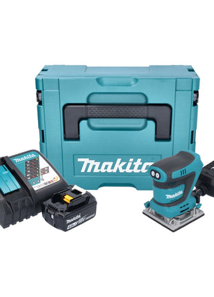 Makita DBO 484 RM1J Akku Schwingschleifer 18 V 112 x 102 mm + 1x Akku 4,0 Ah + Ladegerät + Makpac