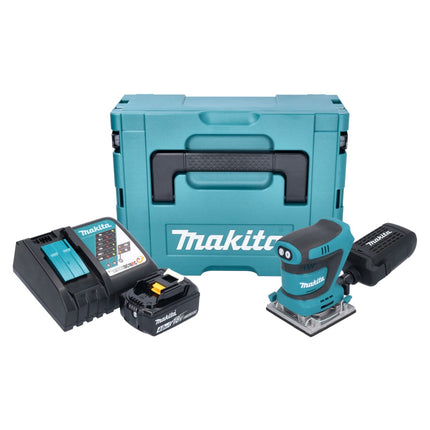 Makita DBO 484 RM1J ponceuse orbitale sans fil 18 V 112 x 102 mm + 1x batterie 4,0 Ah + chargeur + Makpac