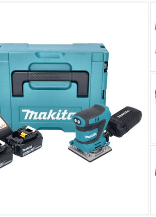 Ponceuse orbitale sur batterie Makita DBO 484 RMJ 18 V 112 x 102 mm + 2x batteries 4,0 Ah + chargeur + Makpac