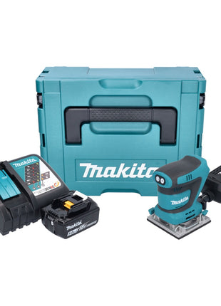 Lijadora orbital a batería Makita DBO 484 RT1J 18 V 112 x 102 mm + 1x batería 5,0 Ah + cargador + Makpac