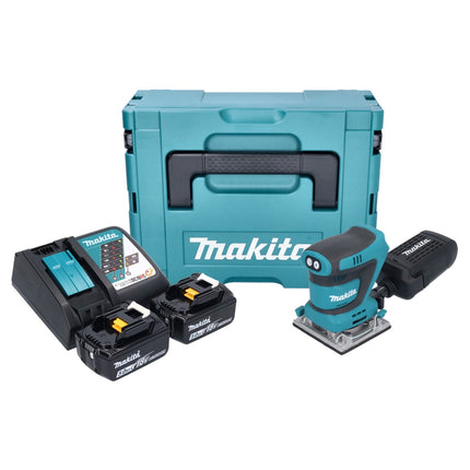Makita DBO 484 RTJ akumulatorowa szlifierka oscylacyjna 18 V 112 x 102 mm + 2x akumulator 5,0 Ah + ładowarka + Makpac