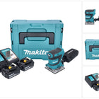 Makita DBO 484 RGJ cordless orbital sander 18 V 112 x 102 mm + 2x rechargeable battery 6.0 Ah + charger + Makpac