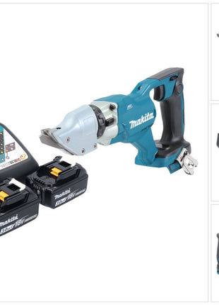 Makita DJS 200 RF batería tijeras de hojalatero 18 V 2,0 mm sin escobillas + 2x baterías 3,0 Ah + cargador