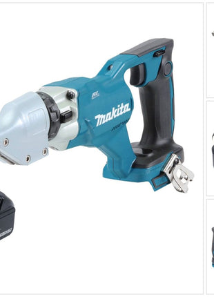 Tijeras de hojalata para batería Makita DJS 200 M1 18 V 2,0 mm sin escobillas + 1x batería 4,0 Ah - sin cargador