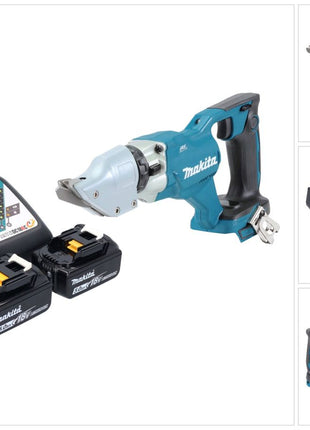 Makita DJS 200 RT Akku Blechschere 18 V 2,0 mm Brushless + 2x Akku 5,0 Ah + Ladegerät