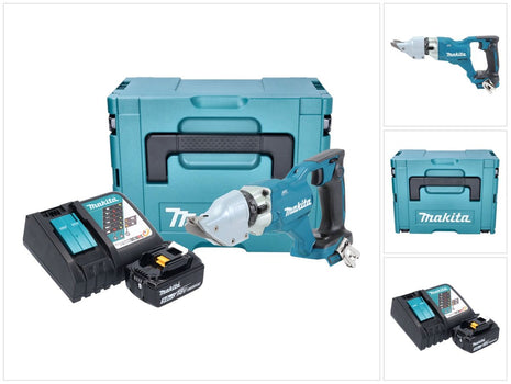 Makita DJS 200 RT1J Akku Blechschere 18 V 2,0 mm Brushless + 1x Akku 5,0 Ah + Ladegerät + Makpac