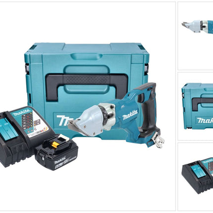 Makita DJS 200 RG1J Akku Blechschere 18 V 2,0 mm Brushless + 1x Akku 6,0 Ah + Ladegerät + Makpac