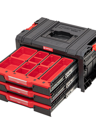 Qbrick System PRO Drawer 3 Toolbox 2.0 Expert empilable 450 x 310 x 244 mm 3x 4,5 l IP54 avec trois tiroirs 21 inserts