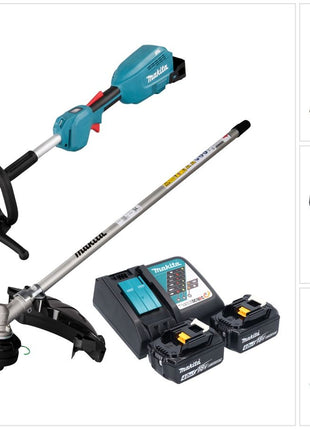 Makita DUX 18 RM2X1 batterie multifonction 18 V sans balais + 2x batteries 4,0 Ah + chargeur