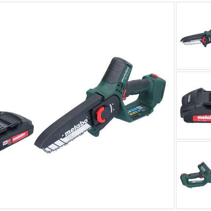 Metabo MS 18 LTX 15 Motosierra sin cable 18 V 15 cm 5 m/s + 1x batería 2,0 Ah - sin cargador