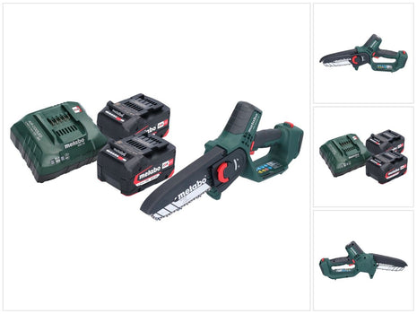 Metabo MS 18 LTX 15 Akku Gehölzsäge 18 V 15 cm 5 m/s + 2x Akku 4,0 Ah + Ladegerät