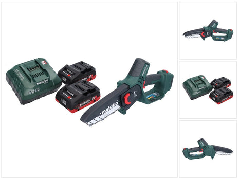 Metabo MS 18 LTX 15 sega da potatura a batteria 18 V 15 cm 5 m/s + 2x batteria ricaricabile 4,0 Ah + caricatore