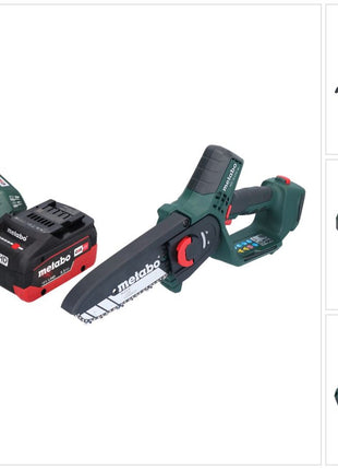 Metabo MS 18 LTX 15 Akku Gehölzsäge 18 V 15 cm 5 m/s + 1x Akku 5,5 Ah + Ladegerät