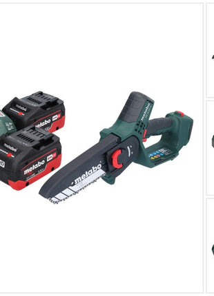 Metabo MS 18 LTX 15 Akku Gehölzsäge 18 V 15 cm 5 m/s + 2x Akku 5,5 Ah + Ladegerät