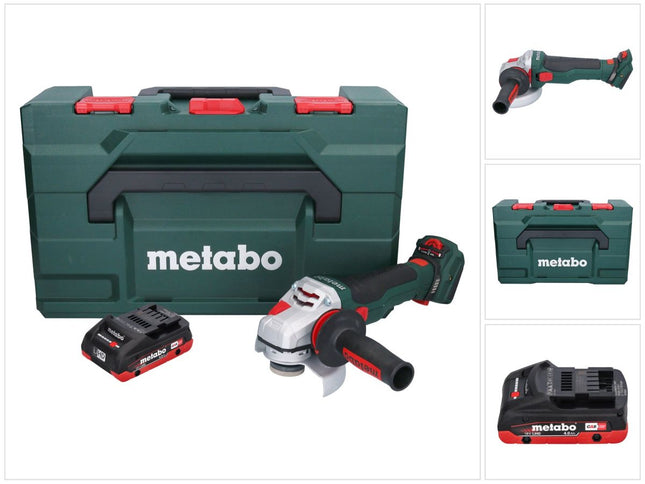 Metabo WVB 18 LTX BL 15-125 Quick amoladora angular sin cable 18 V 125 mm sin escobillas + 1x batería recargable 4,0 Ah + metaBOX - sin cargador