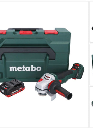 Metabo WVB 18 LTX BL 15-125 Amoladora angular de batería Quick 18 V 125 mm sin escobillas + 1x batería 4,0 Ah + cargador + metaBOX