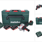 Metabo WVB 18 LTX BL 15-125 Quick amoladora angular sin cable 18 V 125 mm sin escobillas + 2x batería recargable 4,0 Ah + cargador + metaBOX