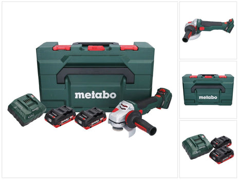 Metabo WVB 18 LTX BL 15-125 Meuleuse d'angle sur batterie Quick 18 V 125 mm sans balais + 2x batterie 4,0 Ah + chargeur + métaBOX