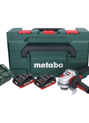 Metabo WVB 18 LTX BL 15-125 Meuleuse d'angle sur batterie Quick 18 V 125 mm sans balais + 2x batterie 4,0 Ah + chargeur + métaBOX