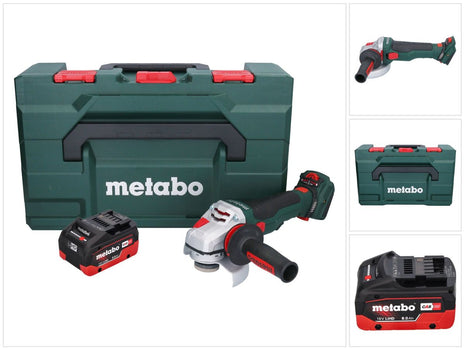 Metabo WVB 18 LTX BL 15-125 Meuleuse d'angle sur batterie Quick 18 V 125 mm sans balais + 1x batterie 8,0 Ah + métaBOX - sans chargeur