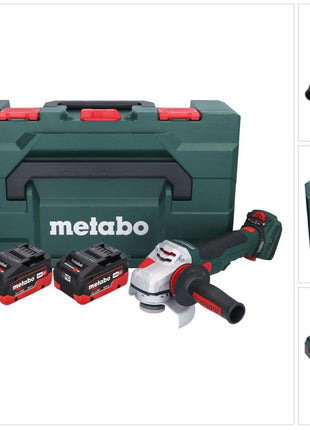 Metabo WVB 18 LTX BL 15-125 Amoladora angular de batería Quick 18 V 125 mm sin escobillas + 2x batería 8,0 Ah + cargador + metaBOX