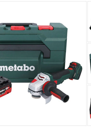 Metabo WVB 18 LTX BL 15-125 Meuleuse d'angle sur batterie Quick 18 V 125 mm sans balais + 1x batterie 10,0 Ah + métaBOX - sans chargeur