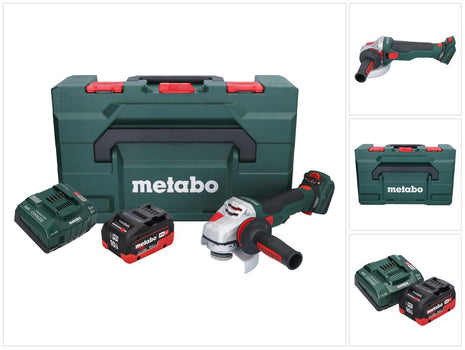 Metabo WVB 18 LTX BL 15-125 Meuleuse d'angle sur batterie Quick 18 V 125 mm sans balais + 1x batterie 10,0 Ah + chargeur + métaBOX