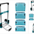 Makita TR00000001 Trolley Transportwagen + Makpac Gr. 1 + Gr. 2 + Gr. 3 + Gr. 4 Systemkoffer