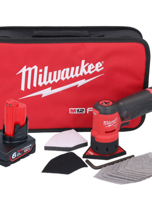 Meuleuse à pointes sur batterie Milwaukee M12 FDSS-601B 12 V 88,8 x 63,5 mm + 1x batterie 6,0 Ah - sans chargeur