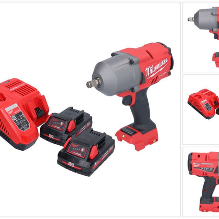 Milwaukee M18 FHIWF12-302 Akku Schlagschrauber 18 V 1356 Nm 1/2" Brushless + 2x Akku 3,0 Ah + Ladegerät