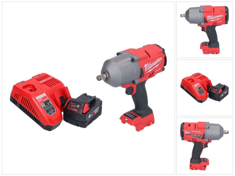 Milwaukee M18 FHIWF12-401 akumulatorowy klucz udarowy 18 V 1356 Nm 1/2" bezszczotkowy + 1x akumulator 4,0 Ah + ładowarka